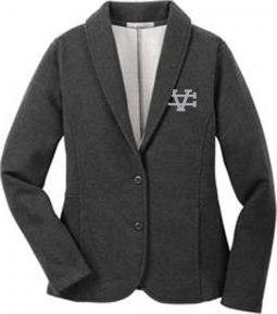 Ladies Fleece Blazer, Dark Charcoal Heather